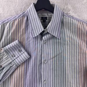 Paul Smith Dress Long Sleeve Shirt Mens Size Large Multicolor Striped Cotton